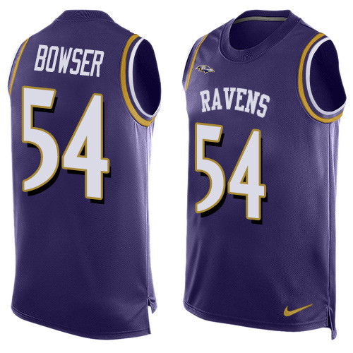 Nike Ravens #54 Tyus Bowser Purple Team Color Men's Stitched NFL Limited Tank Top Jersey - Click Image to Close